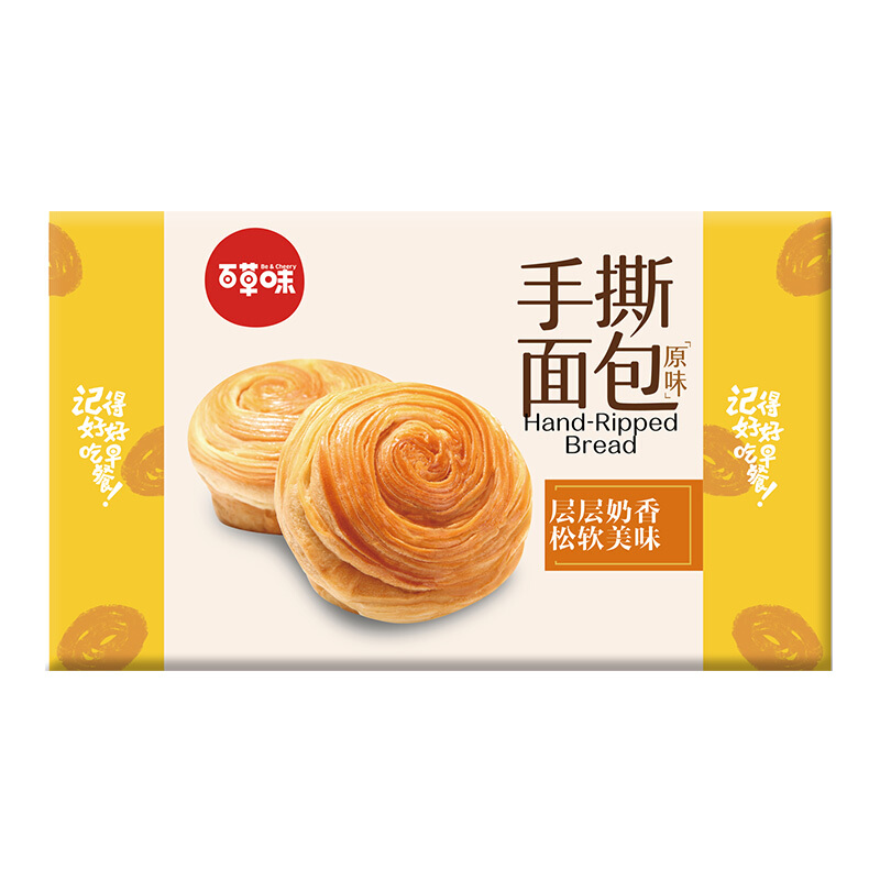 Be&Cheery 百草味 手撕面包 原味 1kg 14.01元