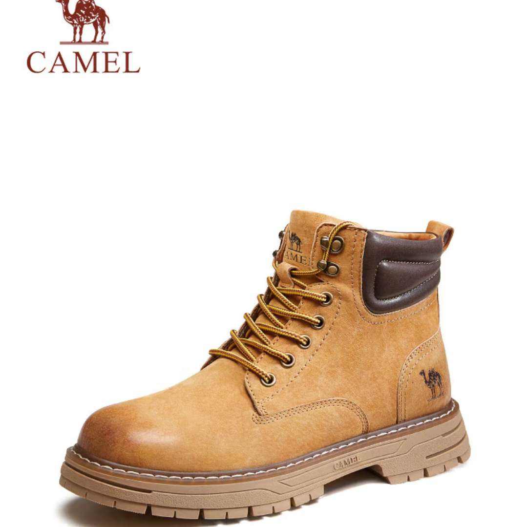 PLUS 会员： 骆驼（CAMEL）休闲增高厚底户外工装男士大黄靴 G13W076024 181.3元（