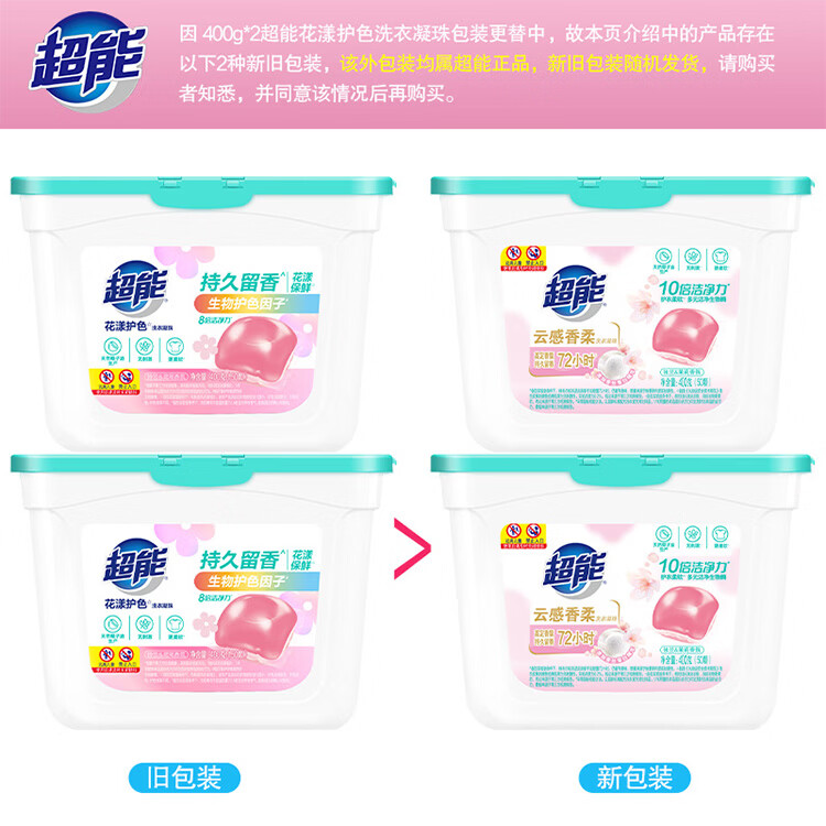 超能 洗衣凝珠 8g*100颗单腔护色美衣持久留香 29.9元 - 清风线报