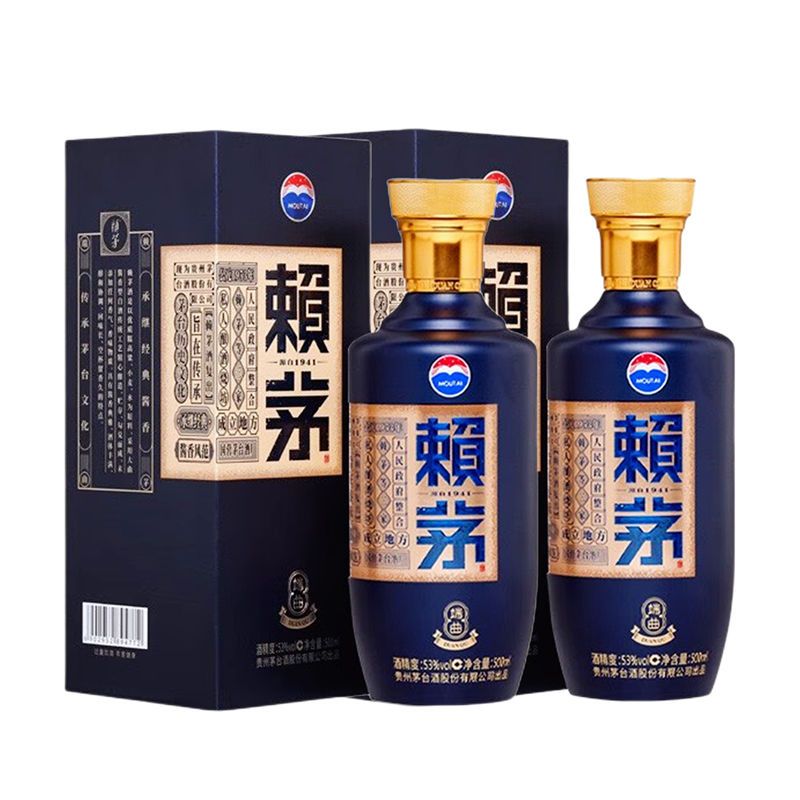 赖茅 端曲2.0 雅韵版 53度 酱香型白酒 500ml*2瓶 399元（多人团）