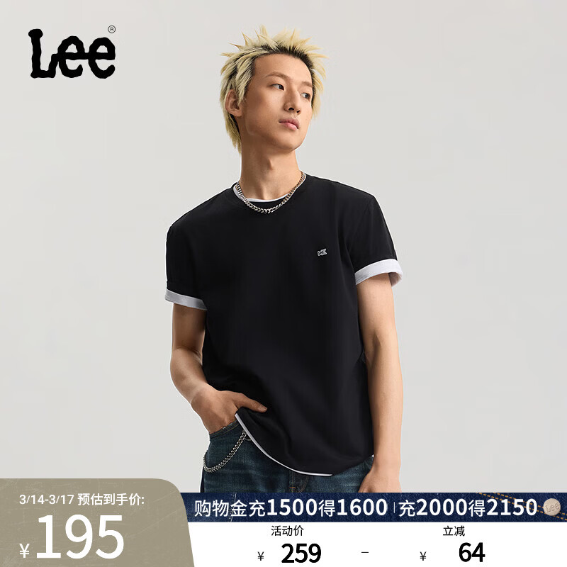 Lee 轻薄 男士短袖T恤 195元