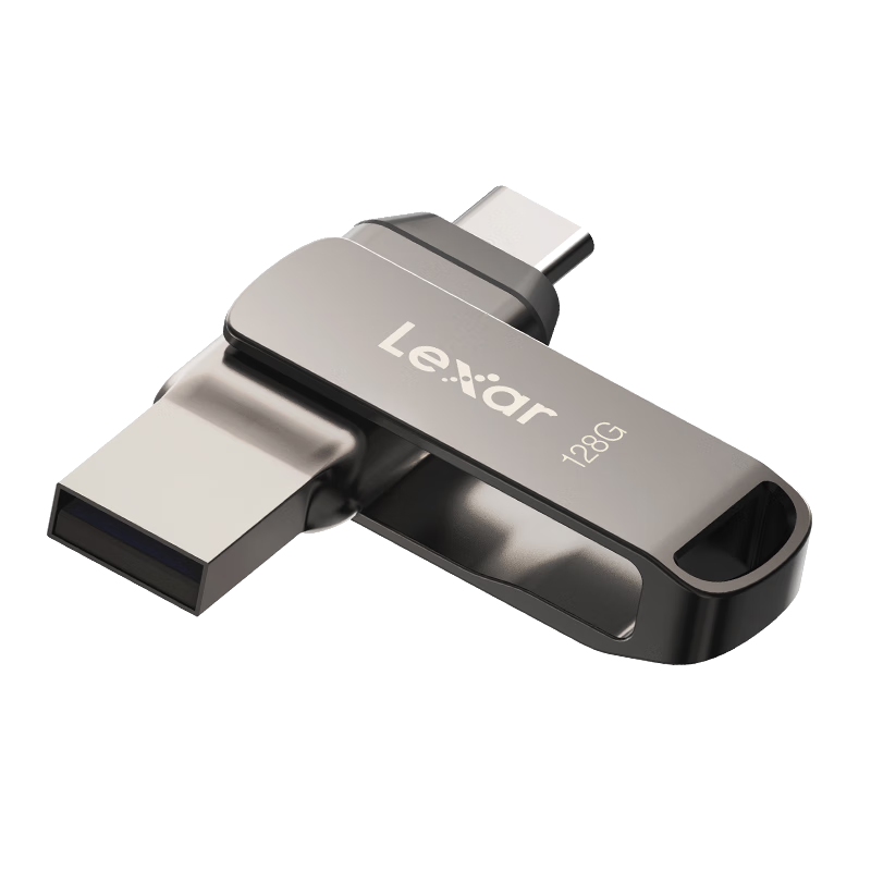 PLUS会员：Lexar 雷克沙 128GB USB3.1 Type-C手机U盘D400 手机电脑两用 金属双接口 OT