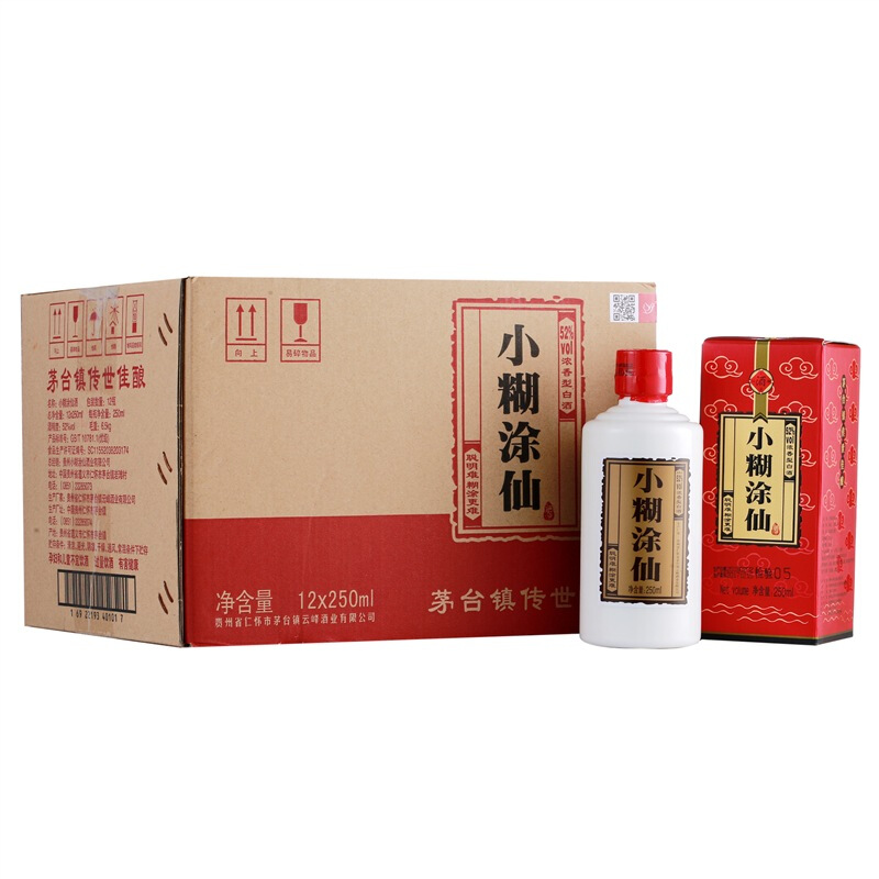 小糊涂仙 普仙 52度 浓香型白酒 250ml*12瓶 整箱装 864元