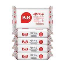 PLUS会员：B&B 保宁 婴儿洗衣皂 200g*5韩国进口 30.4元