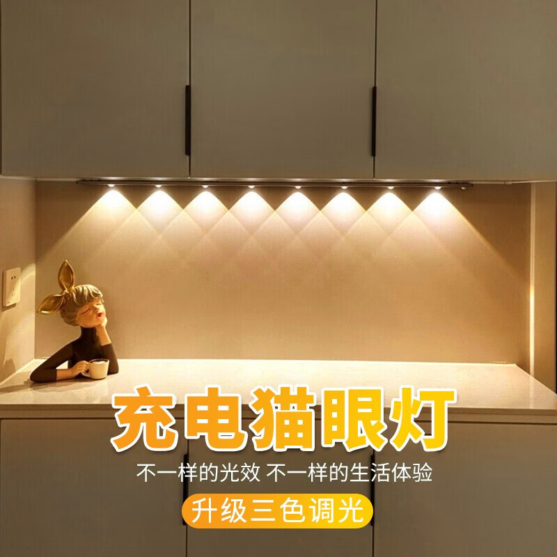 以典 薄智能人体感应led灯充电式长条波纹灯猫眼感应灯山 80cm 人体感应款 25.9元 - 线报酷