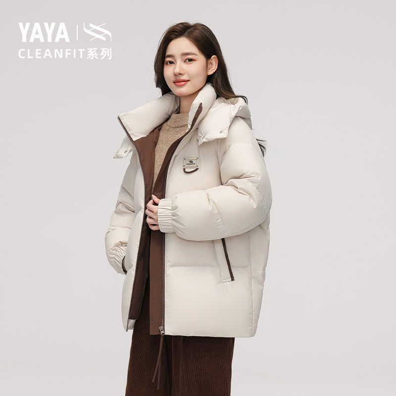 YAYA 鸭鸭 cleanfit系列 女士羽绒服 YE4B60799C1 中长款加厚外套 399元（需用券）