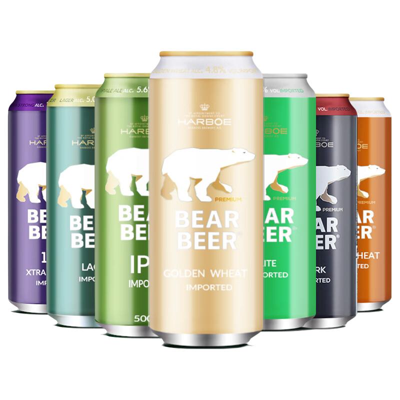 豪铂熊 德国精酿小麦拉格黑啤浓烈啤酒500ml*12听 聚会畅饮 65.9元