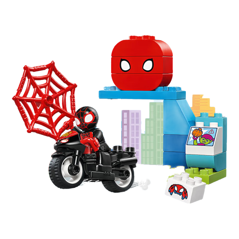 乐高（LEGO）积木拼装得宝10424 蜘蛛侠摩托冒险2岁+男孩女孩儿童玩具生日礼