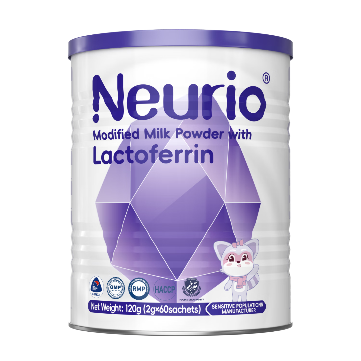 PLUS会员：纽瑞优neurio乳铁蛋白调制乳粉免疫版120g 高纯乳铁免疫球蛋白 乳清