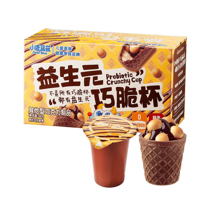 小鹿蓝蓝 小鹿蓝巧脆杯添加益生元巧克力脆0蔗糖方便抓握一口一个的星球杯 益生元巧脆杯*1盒 15.9元(需用券)