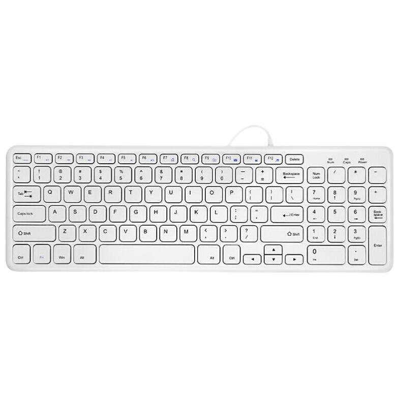 B.O.W 航世 HW156S-A 96键 有线薄膜键盘 白色 无光 38.9元