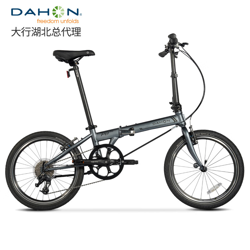 DAHON 大行 顺丰发货40周年纪念版折叠自行车20寸8级变速单车P8KBC083 消光灰 341