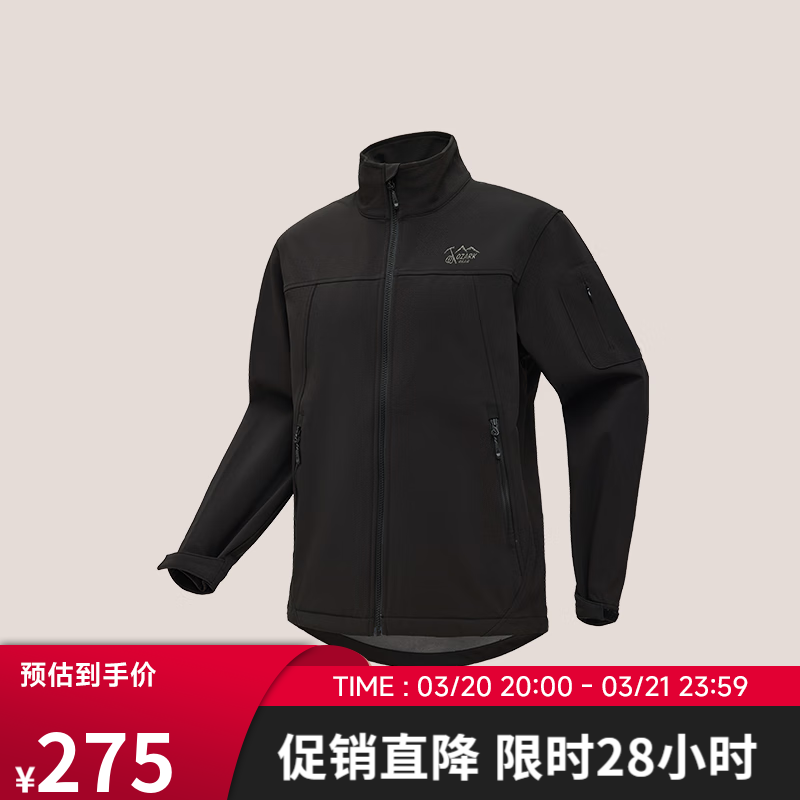 奥索卡 软壳加绒保暖舒适外套318765 黑-301 180 ￥275