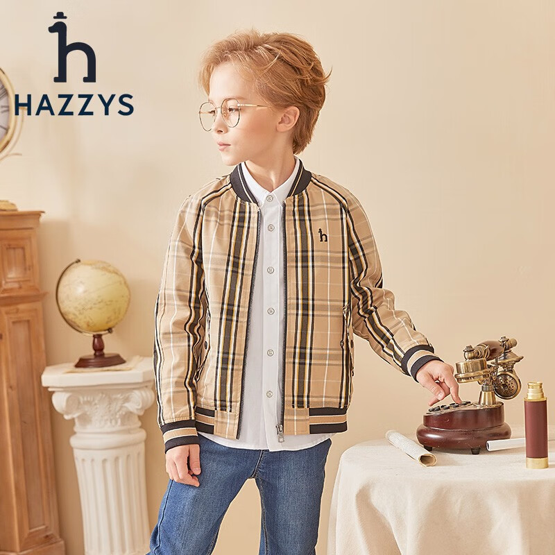 HAZZYS 哈吉斯 男童夹克外套 格165 317.35元（需用券）