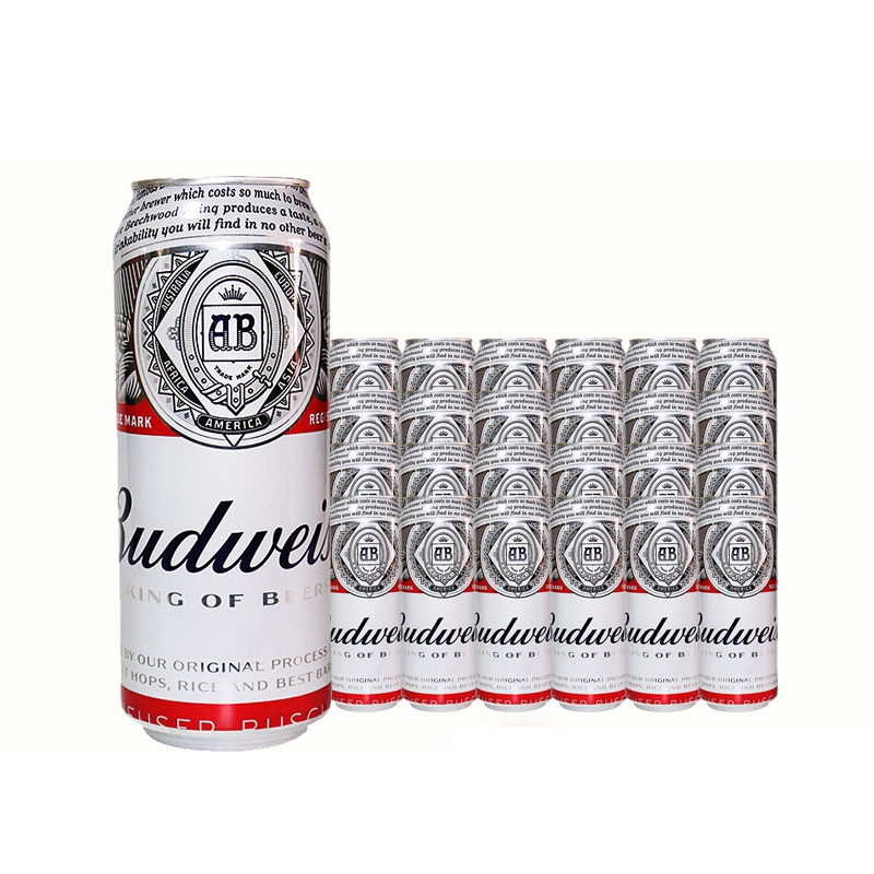 Budweiser 百威 原装英国进口啤酒百威黄啤 500mL *24罐 100.34元