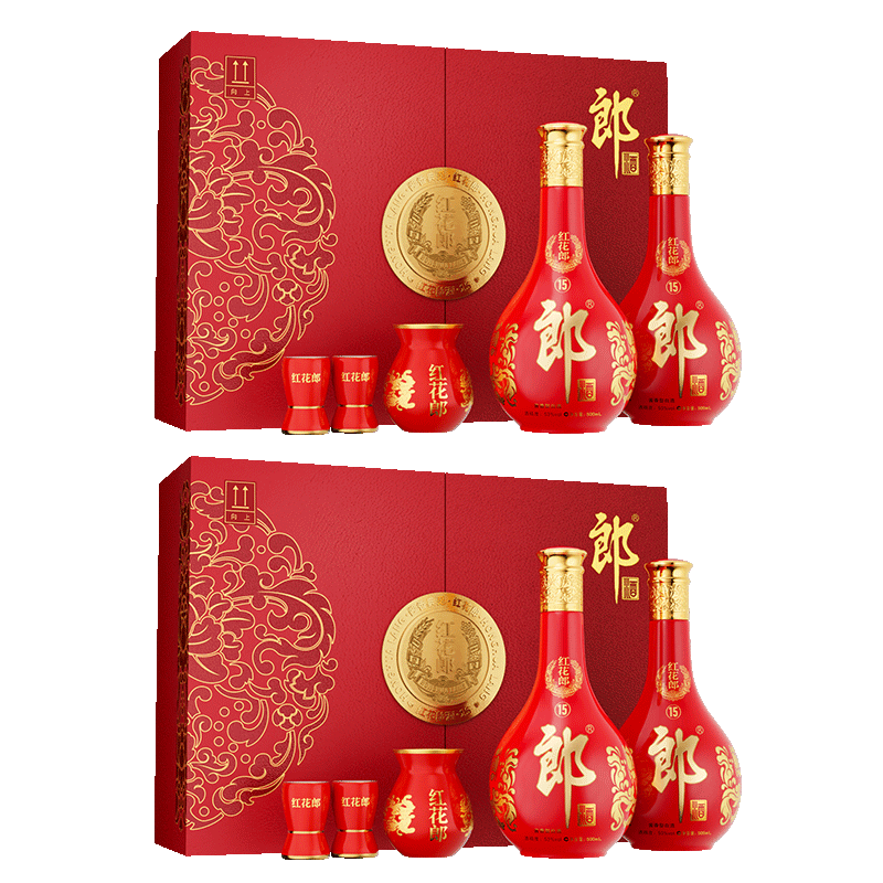 郎酒 红花郎 红十五 53°酱香型 500ml×4瓶 1356.45元