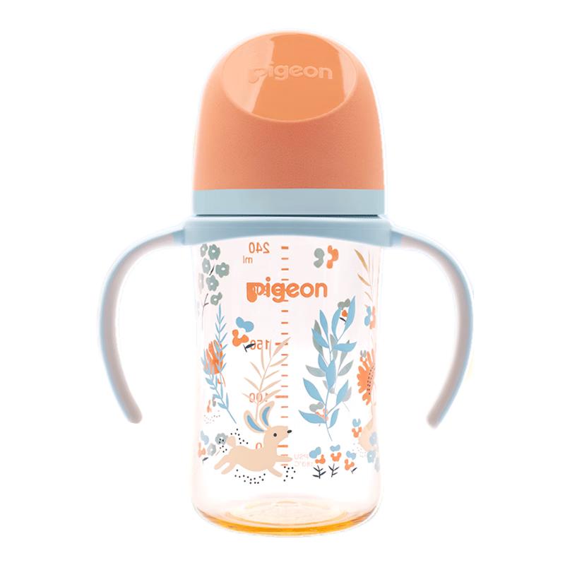 贝亲 自然实感第三代FUN系列 AA218 PPSU奶瓶 彩绘款 240ml 丛林小兔 M码 3月+ 126.2