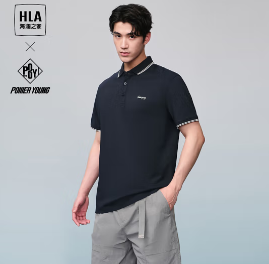 HLA 海澜之家 男士短袖POLO衫 HNTPW2W081A ￥82.76