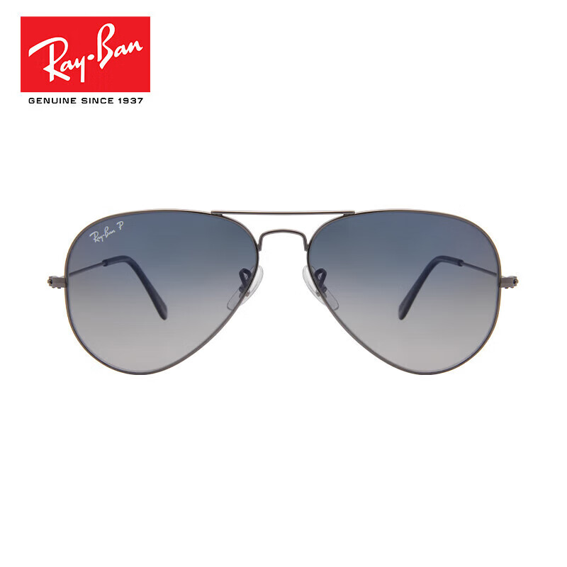 Ray-Ban 雷朋 Ray.Ban）中性款飞行员蓝灰色渐变偏光镜片眼镜太阳镜3025 00478 58mm