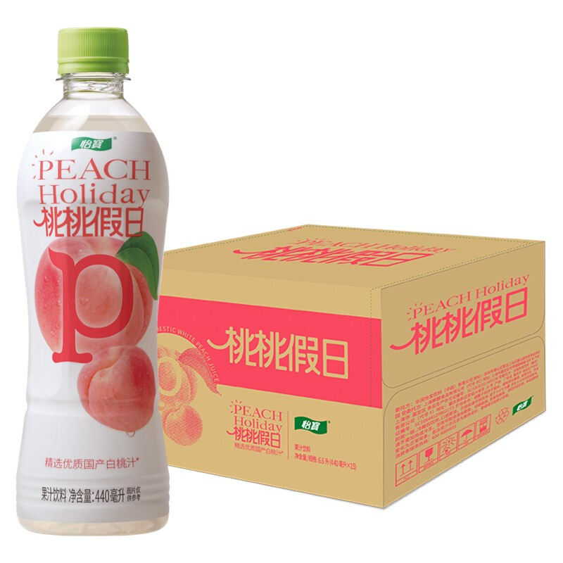 怡宝 桃桃假日果汁饮料 440ml*15整箱装 59.9元