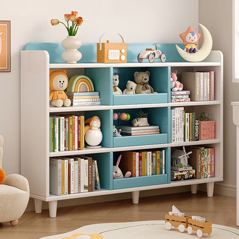 SHICY 实采 书架落地阅读区置物架学生书本家用储物玩具收纳矮书柜 120cm-西