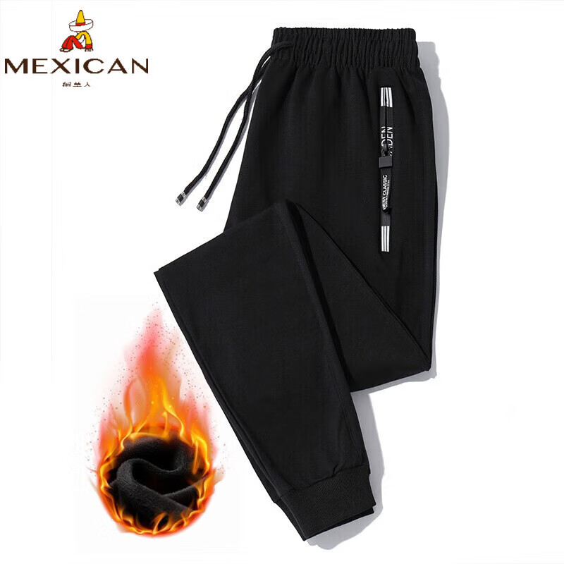 Mexican 稻草人 男士冬季加绒加厚保暖休闲裤 44.9元（需用券）