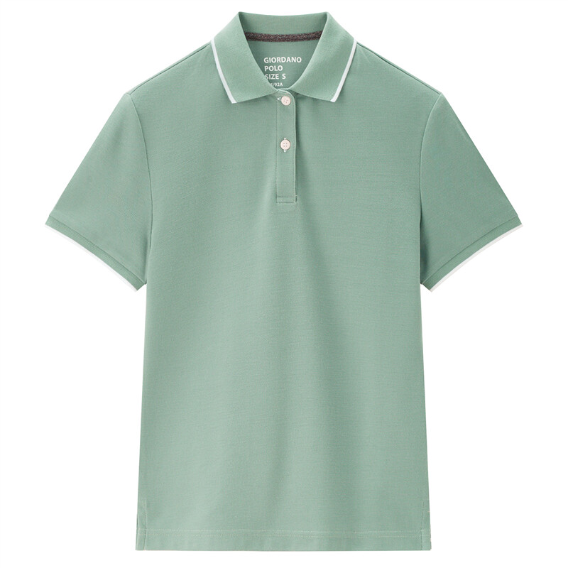 GIORDANO 佐丹奴 Polo女装针织珠地布修身短袖POLO 91311399 50.9元