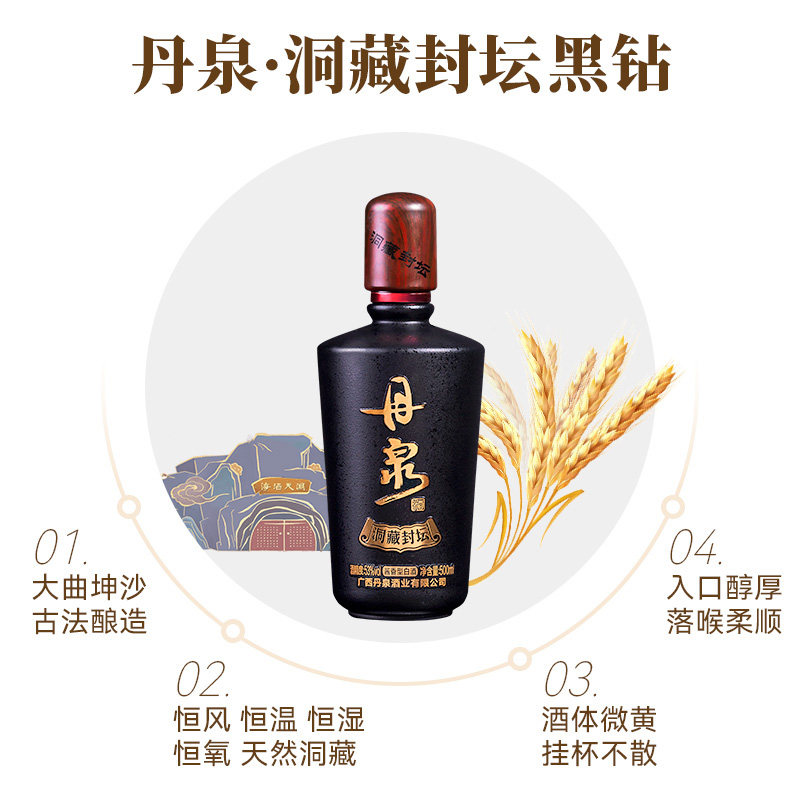 丹泉 洞藏封坛 黑钻 53%vol 酱香型白酒 500ml 单瓶装 435.2元（需用券）