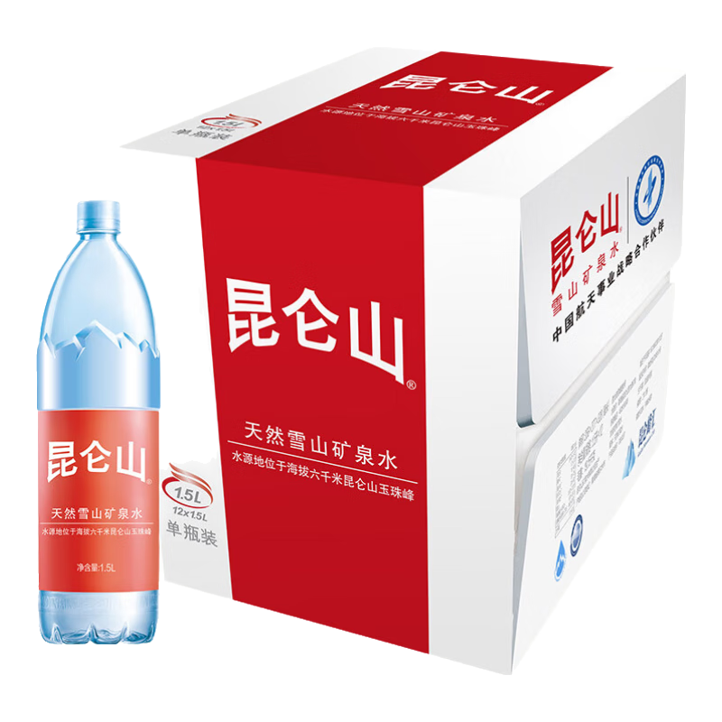 plus会员：昆仑山 Kunlun Mountain 昆仑山 矿泉水天然弱碱性1.5L*6瓶*3件+凑单 106.1