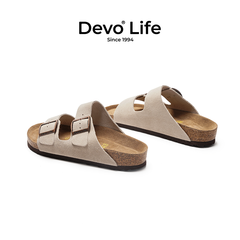 Devo Life 软木拖鞋休闲一字拖凉拖套脚情侣简约男鞋2718 239元（需用券）