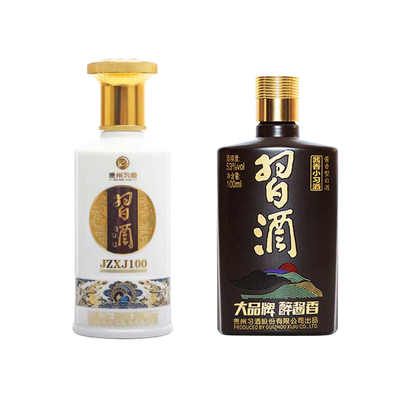 习酒 酱香小习酒旗舰版 53度 100ml 1瓶+金质习酒100 53度 100mL 1瓶 小习酒组合套