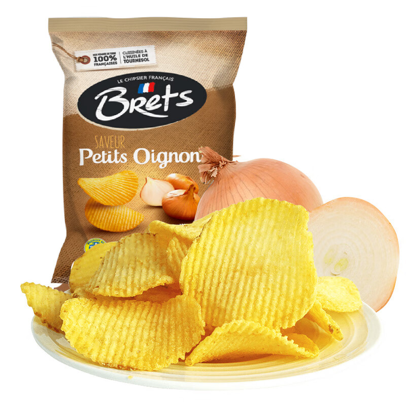 布瑞特（临期产品）法国进口 薯片 休闲零食 24年2月到期 布瑞特小洋葱薯片