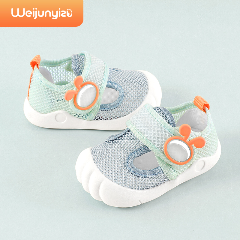 88VIP：Weijun 炜俊亿足 男宝宝凉鞋学步鞋夏季款婴儿鞋子软底女童凉鞋网面透