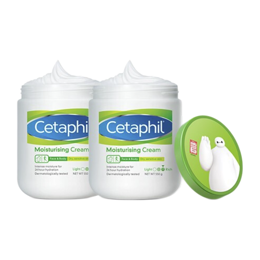 Cetaphil 丝塔芙 保湿大白罐550g两只装礼盒滋润面霜 不含烟酰胺 补水身体乳敏