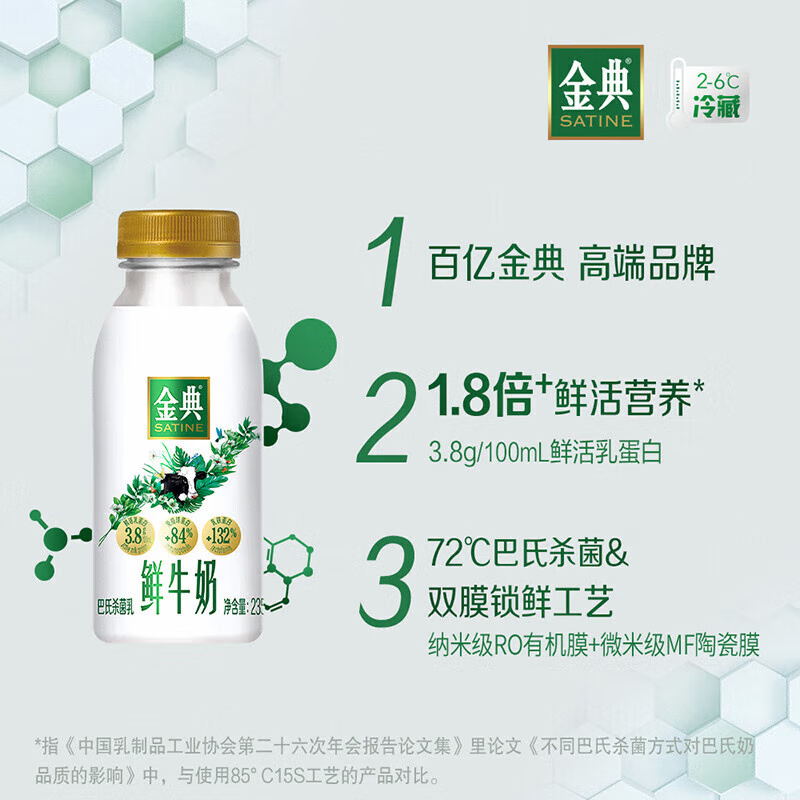 伊利 金典235mlx10巴氏杀菌生牛乳 31.06元