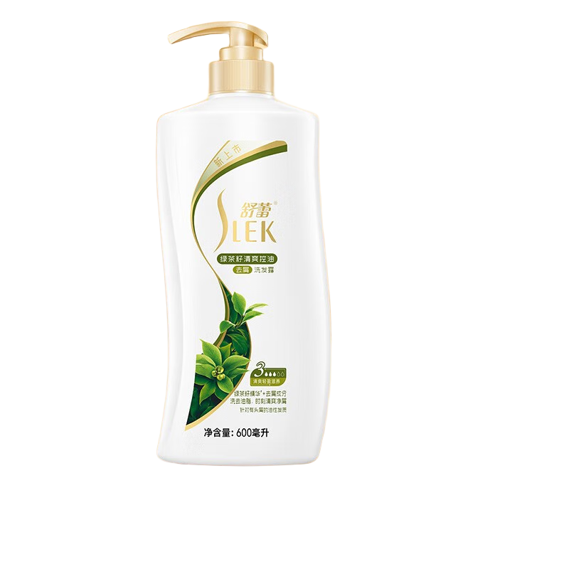 SLEK 舒蕾 绿茶籽清爽控油去屑洗发水 600ml/瓶*2件 36.8元包邮，合18.4元/件（需