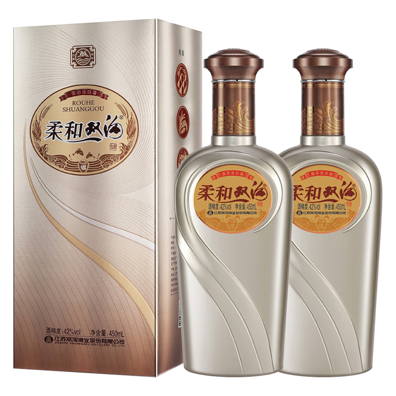 双沟 柔和双沟银柔和 42度450mL 2瓶 102.44元