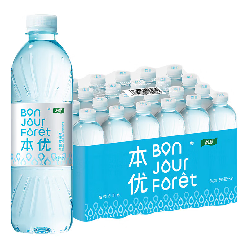 有券的上：怡宝 天然包装饮用水555ml*24瓶 21.6元