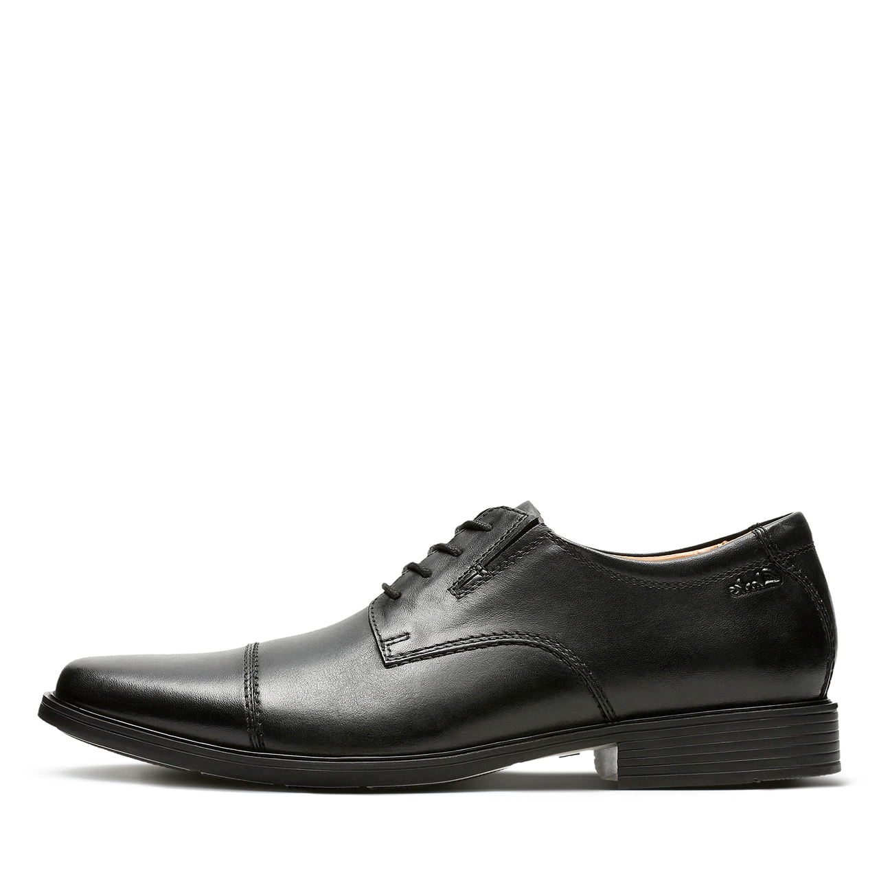 Clarks 男士 Tilden Cap 牛津鞋 ,Black Leather,8.5 D(M) US 到手价￥398