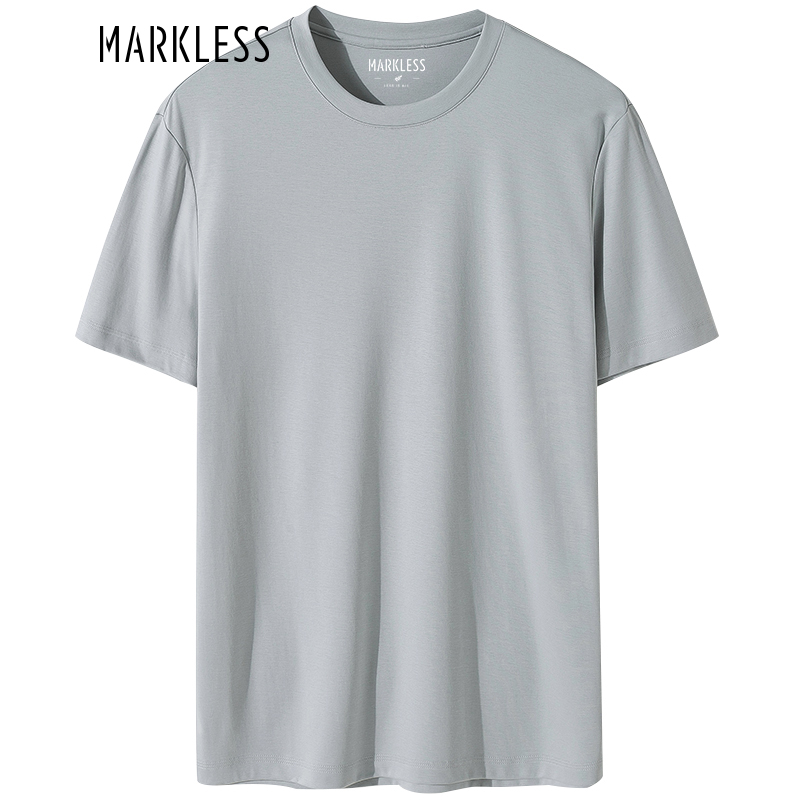 Markless 新款液氨丝光棉t恤 100%棉 浅灰色 69元（需用券）