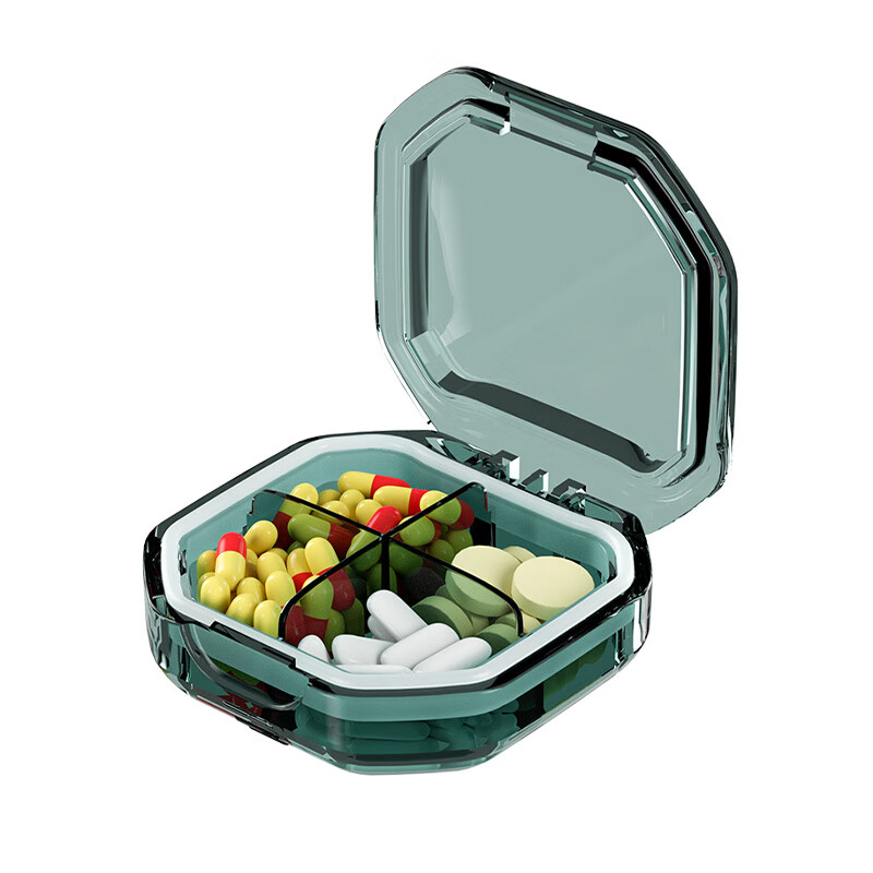 PIUS会员、需首购：瑞合锦 迷你4格 透明绿色药盒 5.08元 包邮（有健康包优惠