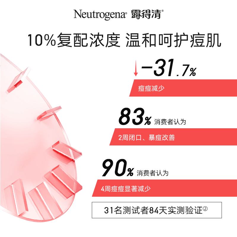 露得清 【露得清水杨酸果酸祛痘精华液焕肤保湿改善暗沉粉刺淡痘痕 59.9元