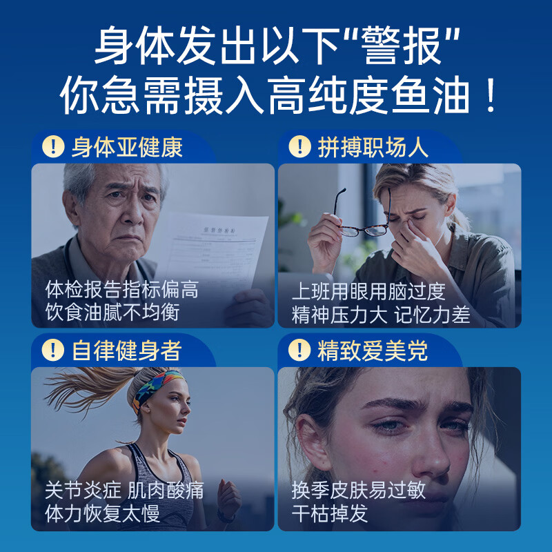 健安喜 97%高纯度 EPA Omega-3鱼油 60粒/盒 53元 - 线报酷
