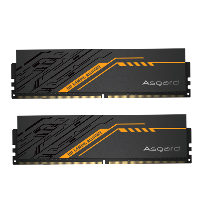 plus会员：阿斯加特（Asgard）32GB(16GBx2)套装 DDR4 3200 台式机内存条 金伦加&TUF