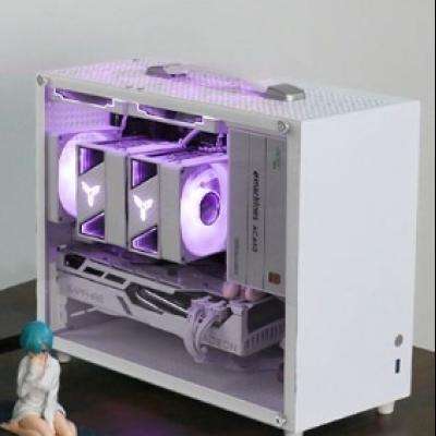 AMD R5 5600/RX 6500XT白色手提小主机台式电脑迷你组装DIY整机 2129元