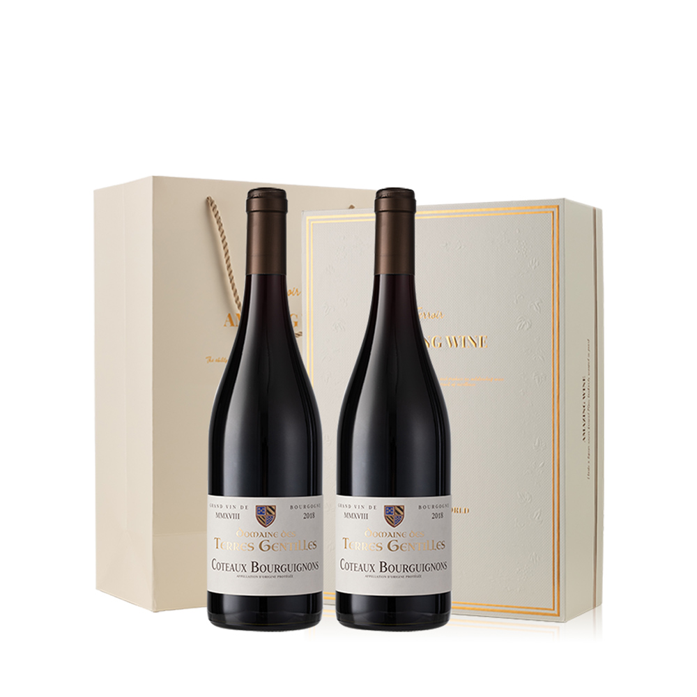 菲特瓦 法国进口勃艮第丘AOC红酒黑皮诺干红葡萄酒双支礼盒装 140.6元