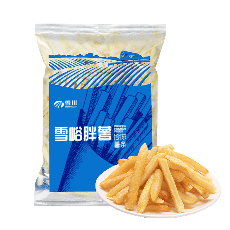 PLUS：雪川食品 冷冻粗薯条半成品 2kg/袋 原味空气炸锅食材速食预制菜 32.18