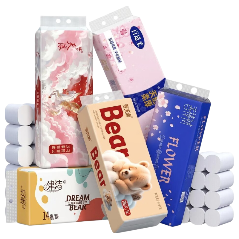 大卷卷纸 800g 无芯卫生纸 5层 57g/卷×14卷 4.97元