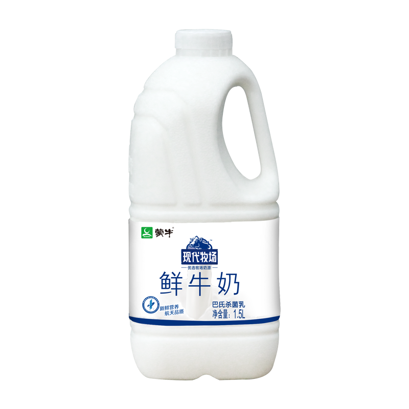 限地区、PLUS会员：蒙牛 现代牧场 鲜牛奶 1500ml 巴氏杀菌 桶装鲜牛奶*6件 65.64元包邮（需买4件 买2赠1 共6件）（合10.94元/件）
