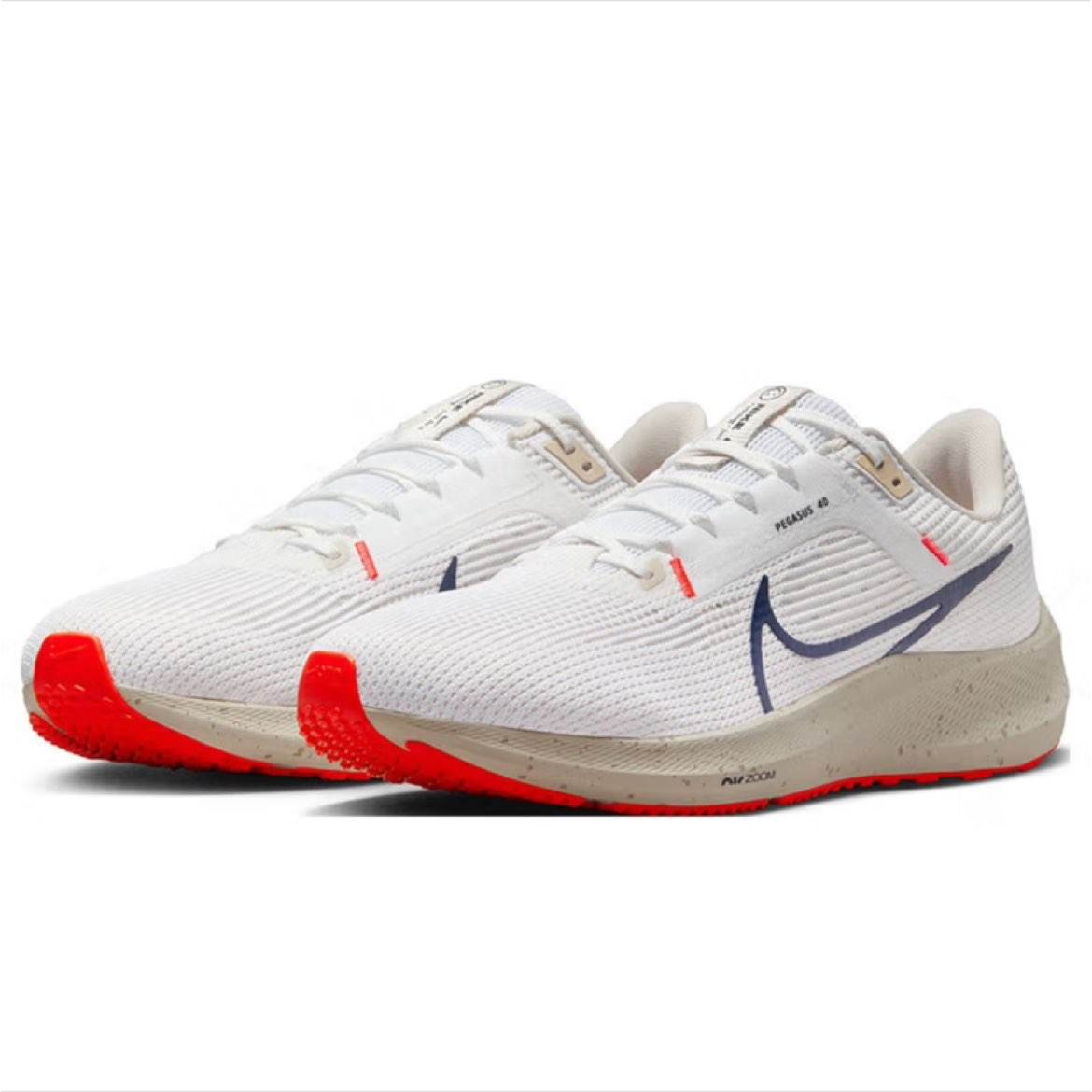 耐克NIKE跑步鞋男飞马40缓震PEGASUS 40运动鞋DV3853-100米白40.5 442.81元